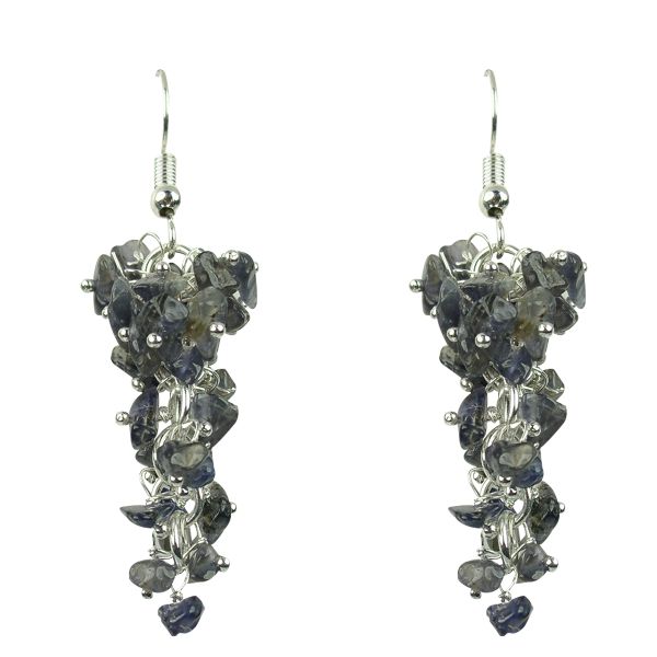 Iolite Crystal Natural Chip Beads Earings for Women, Girls