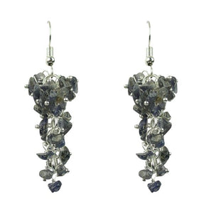 Iolite Crystal Natural Chip Beads Earings for Women, Girls