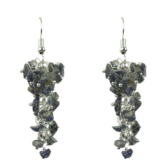 Iolite Crystal Natural Chip Beads Earings for Women, Girls