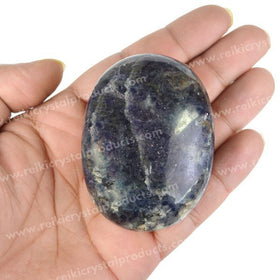Natural Iolite Palm Stone 5 cm Healing Crystal