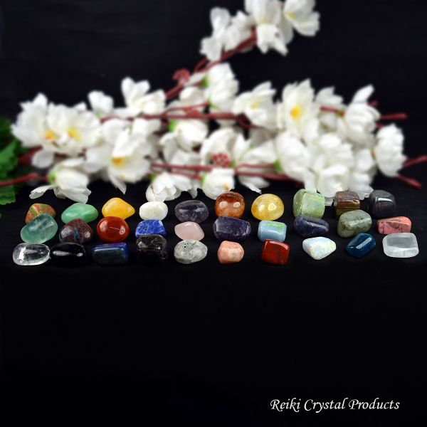 Reiki Crystal Products 30 Chakra Tumble Stones Kit