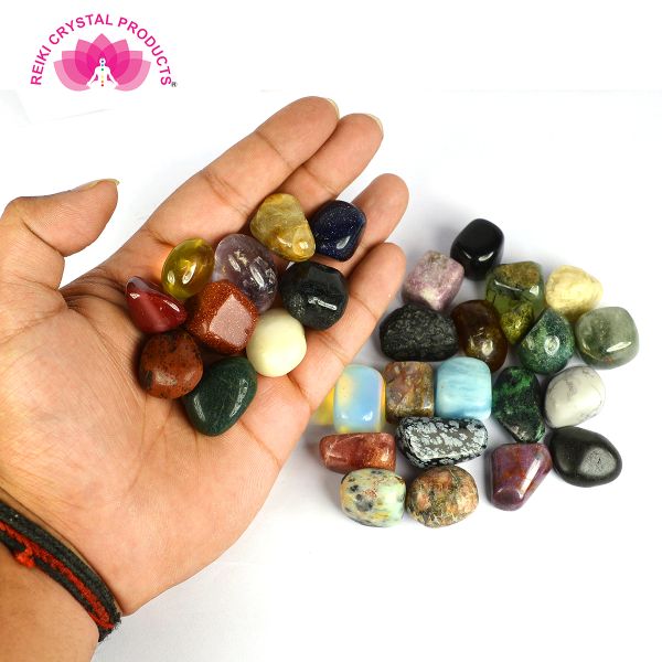 Reiki Crystal Products 30 Chakra Tumble Stones Kit