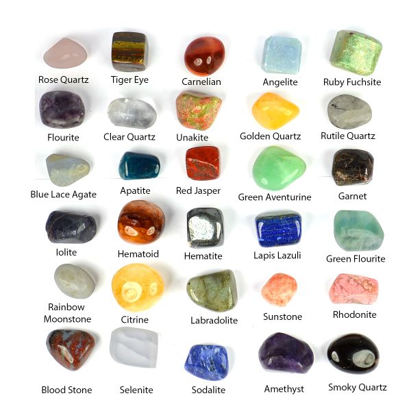 Reiki Crystal Products 30 Chakra Tumble Stones Kit
