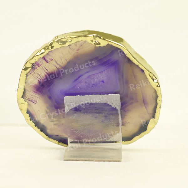 Crystal Stone Agate Krishna with Matki Sileces & Coaster for Table Decoration