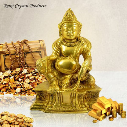 Brass Lord Kuber Statue of Wealth Idol size 12.7 cm