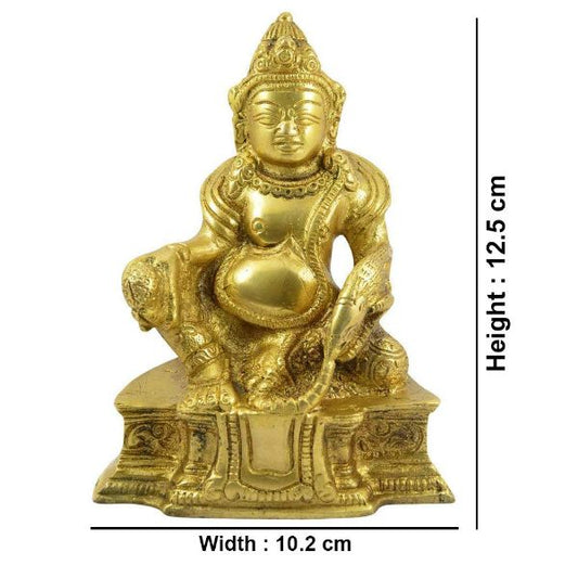 Brass Lord Kuber Statue of Wealth Idol size 12.7 cm
