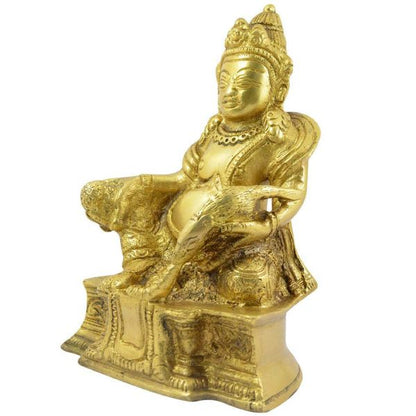 Brass Lord Kuber Statue of Wealth Idol size 12.7 cm