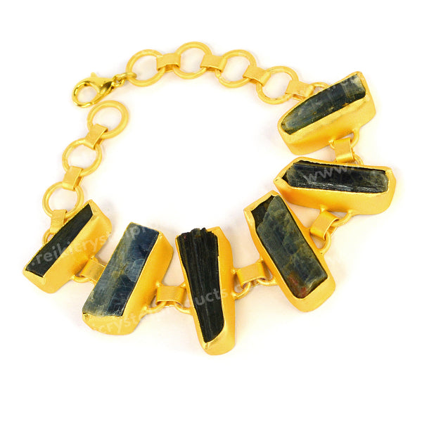 Natural Blue Kyanite Copper Bracelet