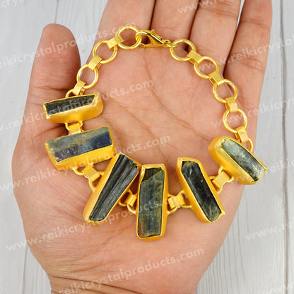 Natural Crystal Stone Copper Bracelet Kyanite