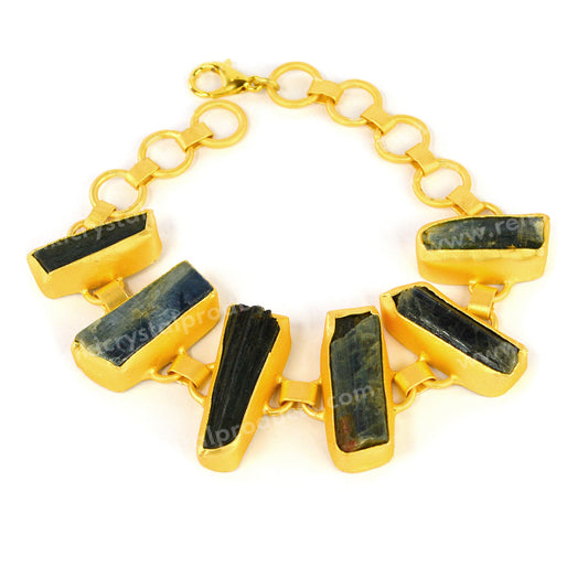 Natural Crystal Stone Copper Bracelet Kyanite