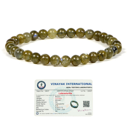 Certified Natural Crystal Stones 6 mm Round Bead Bracelet Energized By Reiki Grand Master