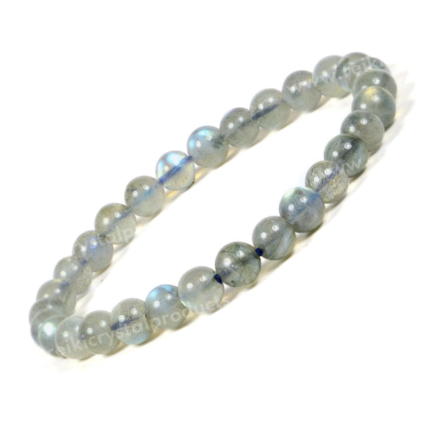 Natural Crystal Stones 6 mm Round Beads Bracelet