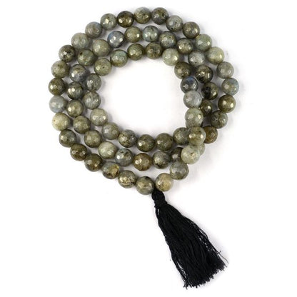 Natural Crystal Stone 10 mm Faceted Beads Mala for Unisex