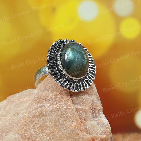 Natural Original Crystal Stone Adjustable Ring