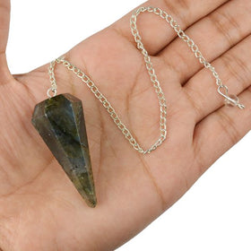 Labradorite Six Faceted Dowser / Pendulum