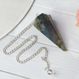 Labradorite Six Faceted Dowser / Pendulum