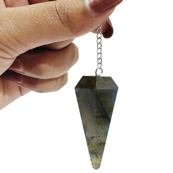 Labradorite Six Faceted Dowser / Pendulum