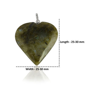 Labradorite Heart Shape Pendant - Size 25-30mm with Chain