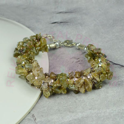 Natural Crystal Stone Adjustable Chip Beads Bracelet