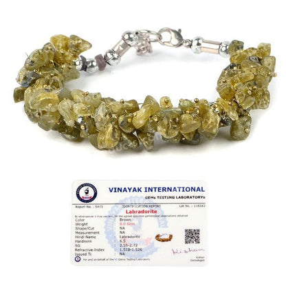Certified Natural Crystal Stone Adjustable Chip Beads Bracelet