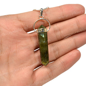 Labradorite Double Terminated Pencil Pendant With Chain