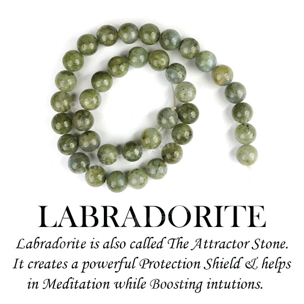 Labradorite 10 mm Round Loose Beads 35-40 pcs for Making Bracelet Mala Necklaces