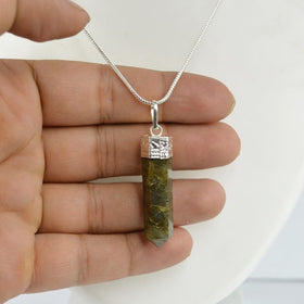 Labradorite Pencil Pendant With Chain