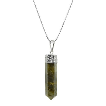 Labradorite Pencil Pendant With Chain