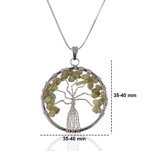 Labradolite Tree of Life Pendant with Chain