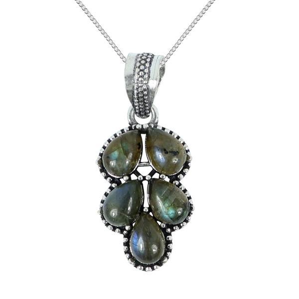 Natural Gemstone Crystal Pendant Locket with Chain for Women Girls