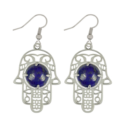 Crystal Stone Hamsa Shape Earrings for Girls Women
