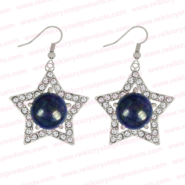 Natural Crystal Stone Star Shape Earrings for Girls Women