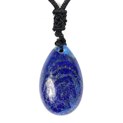 Natural Crytal Stone Drop Shape Pendant with Thrad for Unisex