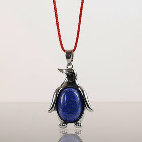 Natural Lapis Lazuli Penguin Shape Pendant - Locket