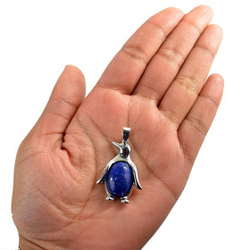 Natural Lapis Lazuli Penguin Shape Pendant - Locket