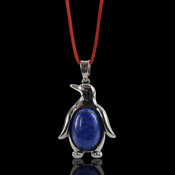 Natural Lapis Lazuli Penguin Shape Pendant - Locket