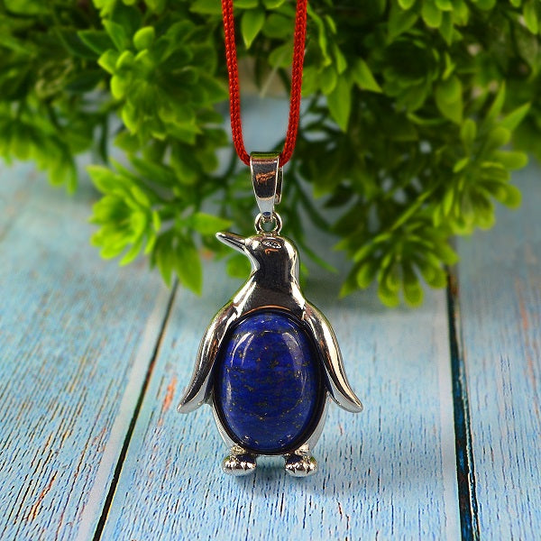 Natural Lapis Lazuli Penguin Shape Pendant - Locket