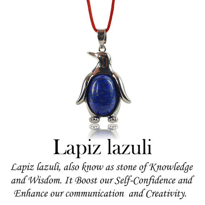 Natural Lapis Lazuli Penguin Shape Pendant - Locket