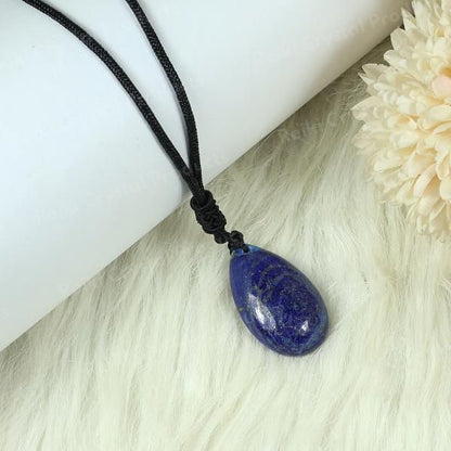 Natural Crytal Stone Drop Shape Pendant with Thrad for Unisex
