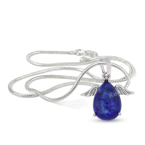 Natural Crystal Stone Angel Shape Pendant with Metal Chain