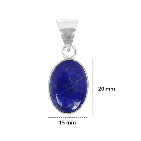 Natural Lapis Lazuli Oval Shape Pendant Locket with Metal Chain for Unisex