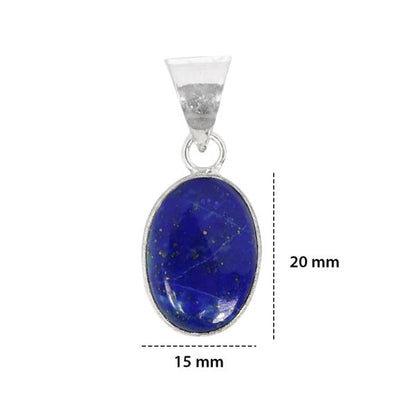 Natural Lapis Lazuli Oval Shape Pendant Locket with Metal Chain for Unisex