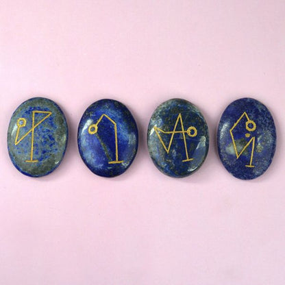 Natural Stone Oval Shape Arch Angel Sets 4 pcs
