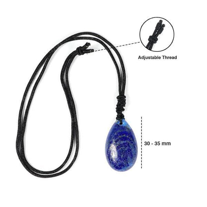 Natural Crytal Stone Drop Shape Pendant with Thrad for Unisex