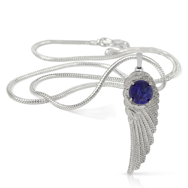 Natural Crystal Stone Feather Charm Shape Pendant - Locket with Metal Chain