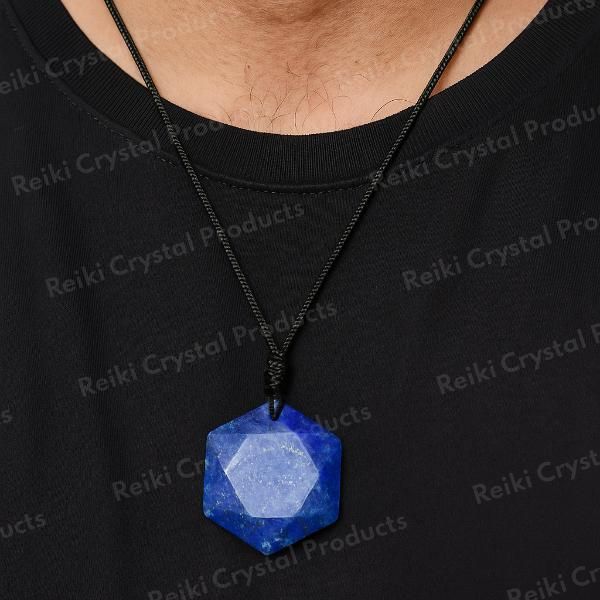 Natural Crystal Stone Star Shape Pendant with Thread for Unisex