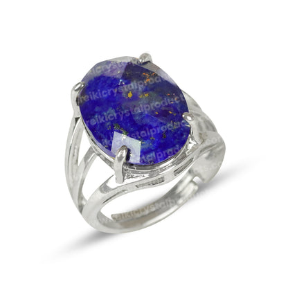 Natural Crystal Gemstone Adjustable Oval Shape Ring