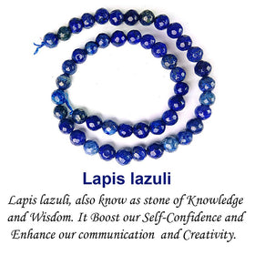 Lapis Lazuli 8 mm Faceted Loose Beads 45-50 pcs for Making Bracelet Mala Necklaces