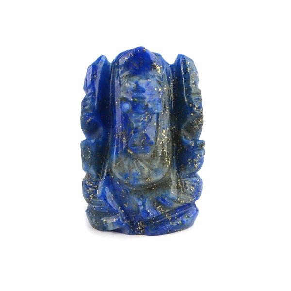 Lapis Lazuli Crystal Ganesha Idol Murti for Protection & Decorative Showpiece-2.4 cm (1 inch)