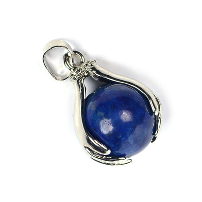 Natural Lapis Lazuli Pendant Hand Ball Shape Pendant - Locket